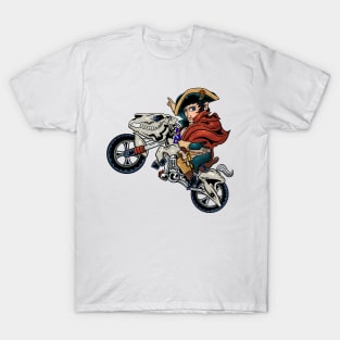 Empire on Wheels: Napoleon Bonaparte on a Motorcycle T-Shirt